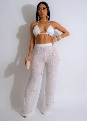 Taking It Slow Knit Pant Set White